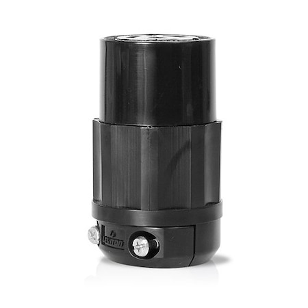 Leviton Locking Connector, L5-15R, 15 A, 125V AC, Single Phase, 2 Pole, Screw Terminals, Black 4729-CB