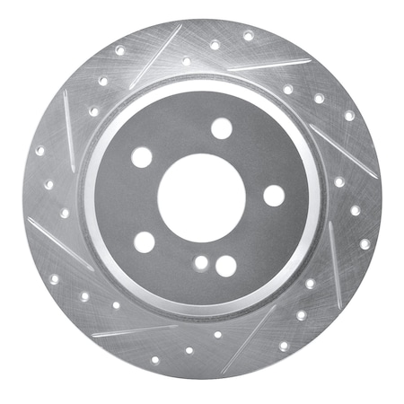 Dynamic Friction Co DFC Brake Rotor - Drilled and Slotted - Silver 631-63051L