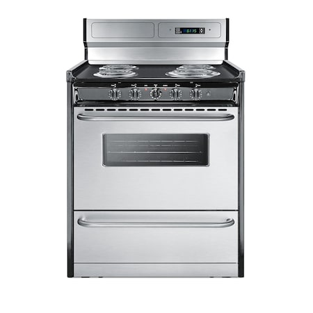 Summit 30in Wide Electric Coil Range TEM230BKWY