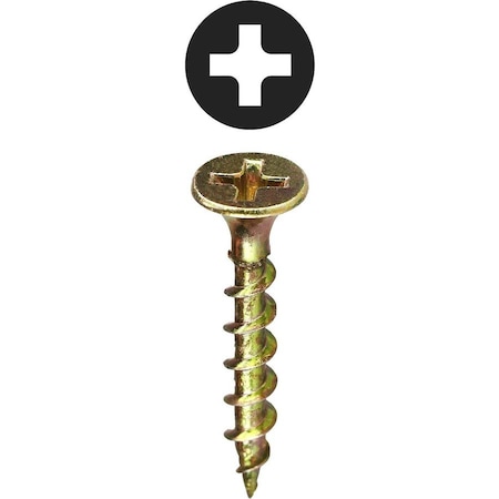 Dottie Drywall Screw, #6 x 1 in, Carbon Steel, Flat Head Phillips Drive, 100 PK WR61