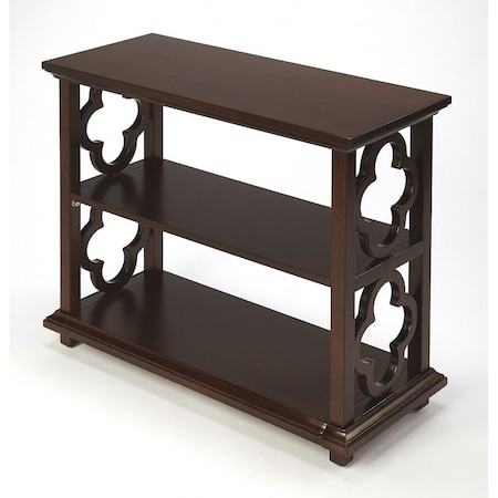 Homeroots 27" Dark Brown Two Tier Standard Bookcase 389569