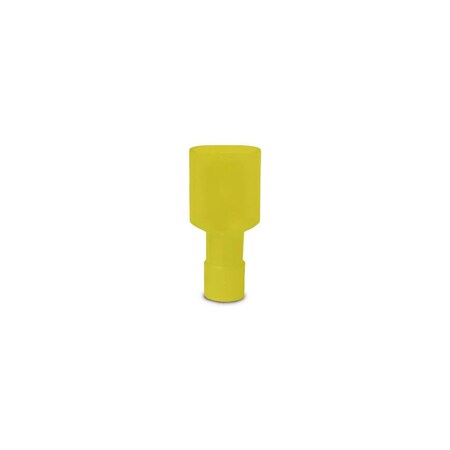 Gb Disconnect Terminal, 600 V, 12 to 10 AWG Wire, 1/4 in Stud, Vinyl Insulation, Yellow0, 50PK 10-155F