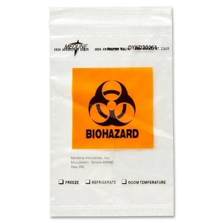 Medline Zip Lock Specimen Bags, 6 in. x 9 in. DYND30261H
