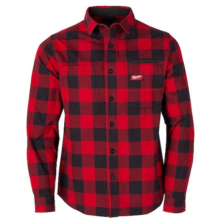 Milwaukee Tool Flannel Shirt, S, Red, Men's M551R-S