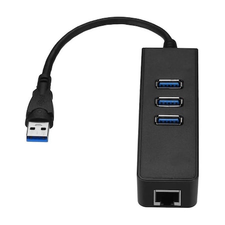Sanoxy USB 3.0 Gigabit 1000Mbps Ethernet LAN RJ45 Network Adapter 3 Ports HUB SANOXY-USB3-GigEth-hub