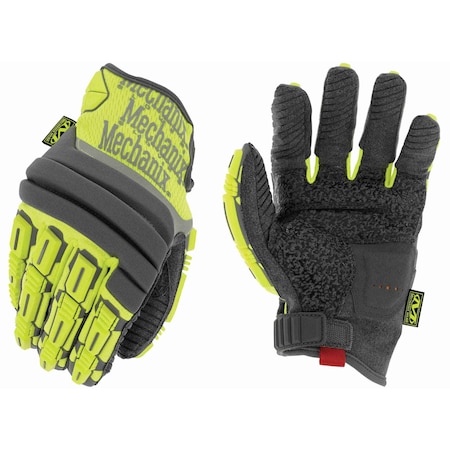 Mechanix Wear M-Pact(R) Mechanics Gloves, Synthetic Leather Palm, 9, High-Visibility Yellow SP2-91-009