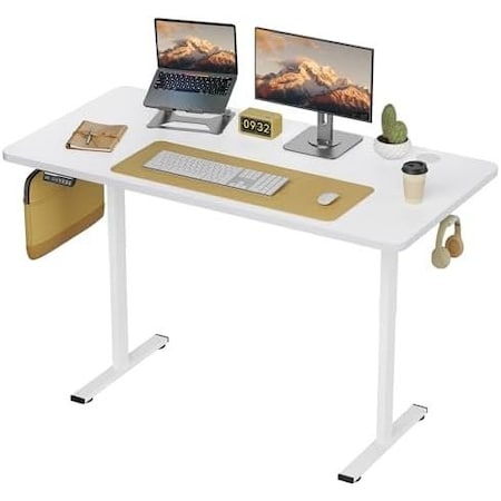 Simple Deluxe Electric Standing Desk, Adjustable Height Stand up Desk, 24x48 Inches Sit Stand up Desk with Cable 3A88TDESKP4824V3WHT