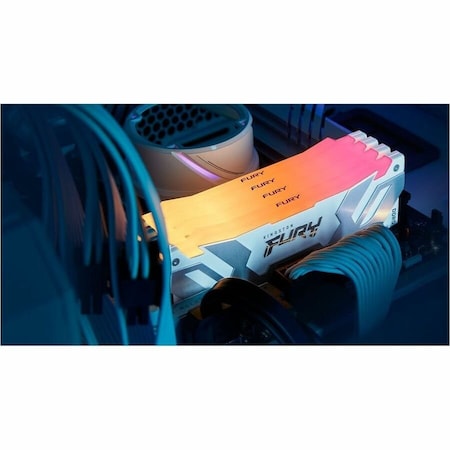 Kingston 32GB 8000MT/S DDR5 CL38 DIMM KIT OF 2 FURY RENEGADE RGB WHITE XMP KF580C38RWAK2-32