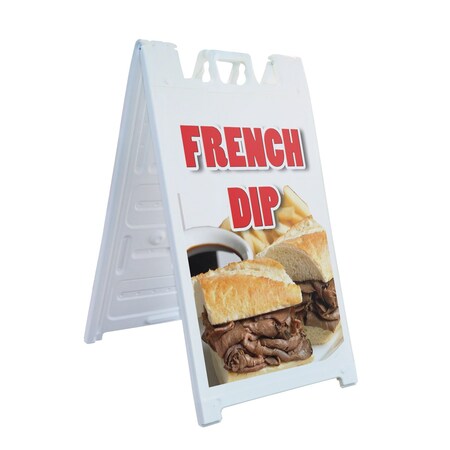Signmission French Dip, A-Frame & 2 Decals Installed, Heavy-Duty Plastic Frame SBHD-D-2436-French Dip