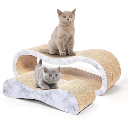 Simple Deluxe FluffyDream 2 in 1 Cat Scratcher Cardboard Lounge Bed, Cat Scratching Post, Durable Board Pads Prev PTFURNSCRATPAD2IN1LMBW