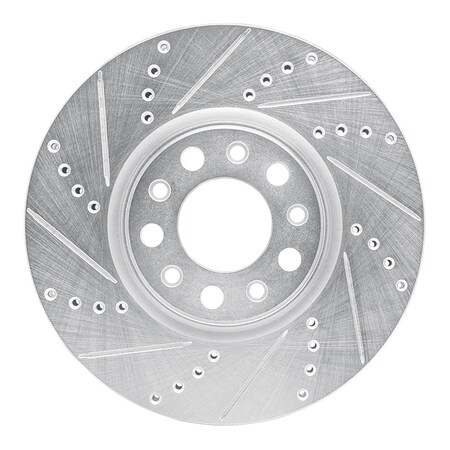 Dynamic Friction Co DFC Brake Rotor - Drilled and Slotted - Silver 631-39025L