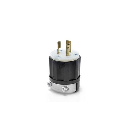 Leviton Locking Plug, L11-20P, 20 A, 250V AC, Three Phase, 3 Pole, Screw Terminals, Black, White 2371