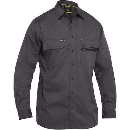 Bisley Long Sleeve Ripstop Work Shirt 400M6490-GR-3XL