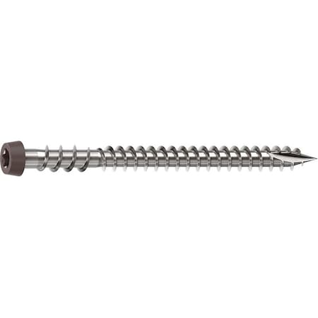 Camo Deck Screw, No 10 Thread, 2-1/2 in L, Reverse Upper Thread, Trim Head, Star Drive, Sharp, Type-17 Point 0367158DS