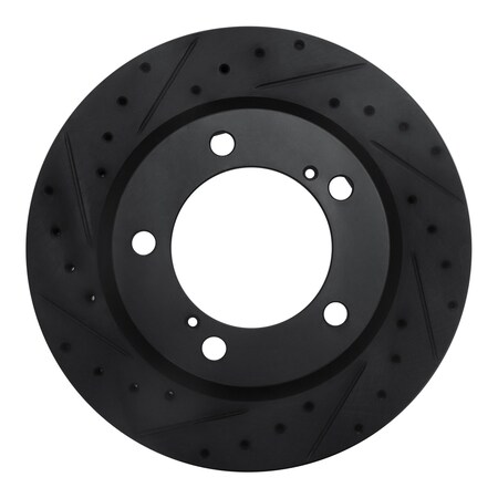 Dynamic Friction Co DFC Brake Rotor - Drilled and Slotted - Black 633-76140L