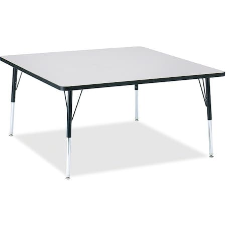 Jonti-Craft Berries Square Activity Table, 48 in. x 48 in., A-height, Freckled Gray/Black/Black 6418JCA180