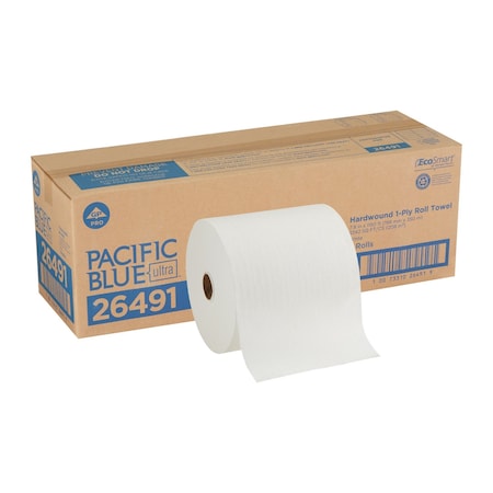 Georgia-Pacific Pacific Blue Ultra Hardwound Paper Towels, 1 Ply, Continuous Roll Sheets, 1150 ft, White, 3 PK 26491