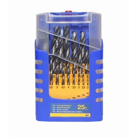 Fisch Metric Wood Brad Point Drill 25 pcs. Set Incl. 1 - 13mm Dia 0120025K01