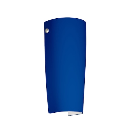 Besa Lighting Tomas Wall Sconce, Cobalt Blue Matte, Polished Nickel Cap Finish, 1x8W LED 7041CM-LED-PN