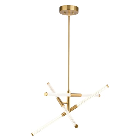 Vaxcel Avalon 3L LED Gold Brass Contemporary Pendant Light White Acrylic Adjustable Arms P0426