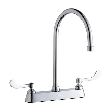 Elkay Handle-Operated Faucet, Manual, Gooseneck LK810GN08T4