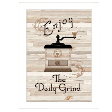Homeroots The Daily Grind 4 White Framed Print Kitchen Wall Art 405386