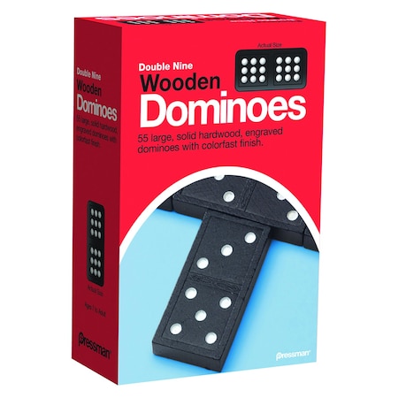 Pressman Double Nine Wooden Dominoes Game 1621