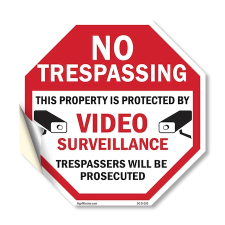 Signmission No Trespassing This Property Is Pro, 10 Inch X 10 Inch, Vinyl Decal OC-D-10-93