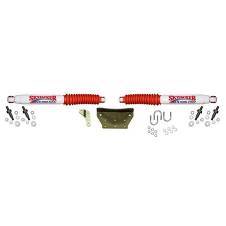 Skyjacker 7299 Dual Steering Stabilizer White With Red Shock Boot And Bracket S97-7299