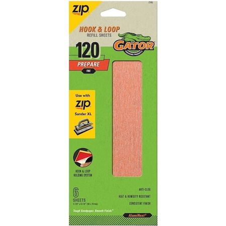 Gator Refill Sanding Sheet, 120 Grit, Fine, Aluminum Oxide Abrasive 7245