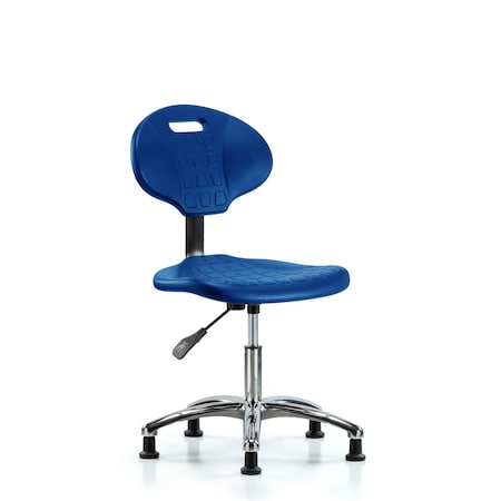 Blue Ridge Ergonomics Erie Poly Chair Chrome, Desk, Glides, Blue BR-TPDHCH-CR-A0-RG-BLU