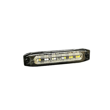 Putco Lights Utility, 4 Inch; Strobe; Amber And White LED; Clear Lens; 12 950204