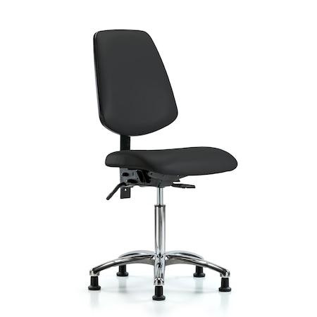 Blue Ridge Ergonomics Vin Med Ben Chair w/ Med Bk Chr Gld BLK BR-VMBCH-MB-CR-T0-A0-NF-RG-8540