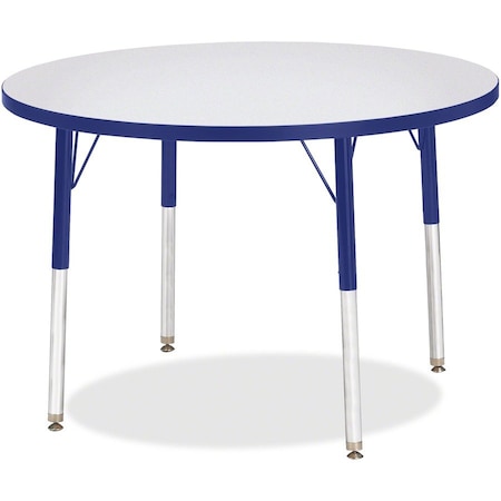 Jonti-Craft Berries Round Activity Table, 36 in. Diameter, A-height, Freckled Gray/Blue/Gray 6488JCA003