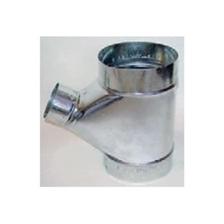 Gray Metal Products 4 x 4 x 4 in. Galvanized Connector Wye Pipe 3603015