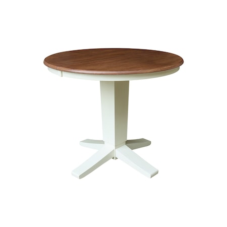 Whitewood Industries Rectangular Fixed Top Extension Pedestal Dining Table, 36 in W, 30.1 in L, 48 in H, Parawood K79-36RXT-23B