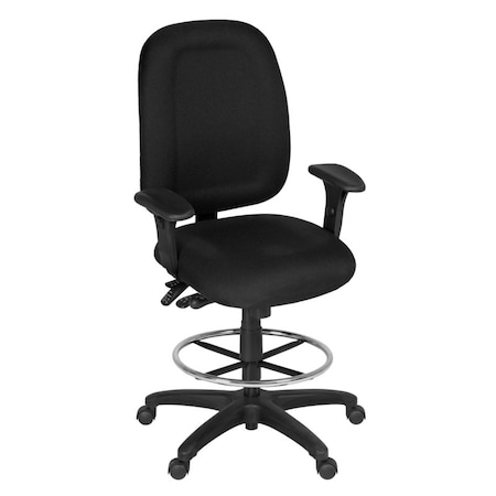 Regency Comfort Series High-Back Multifunctional Fabric Computer Task Chair - Black 125-DK-BK
