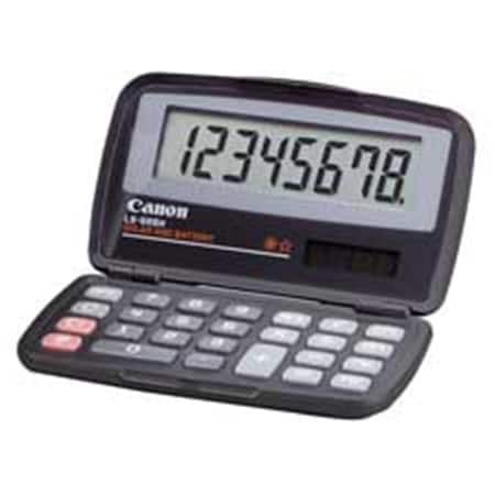 Canon 8-Digit Pocket Calculator- Dual Power- 4-.33in.x2-.67in.x.6in.- BK CA463046
