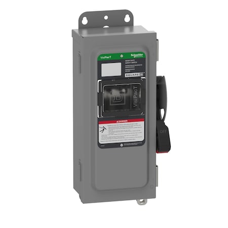 Schneider Electric Safety Switch, Nonfusible, 3PST, Three Phase, NEMA 12, Indoor, Steel VHU361NAWKGL