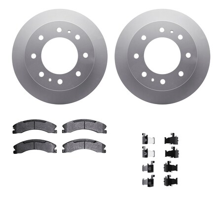 Dynamic Friction Co DFC GEOSPEC Coated Rotor- Heavy Duty Brake Pad includes Hardware 4412-48033