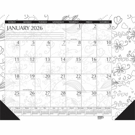 House Of Doolittle Doodle Calendar Desk Pad, 18.5'' x 13'', 2025 1876