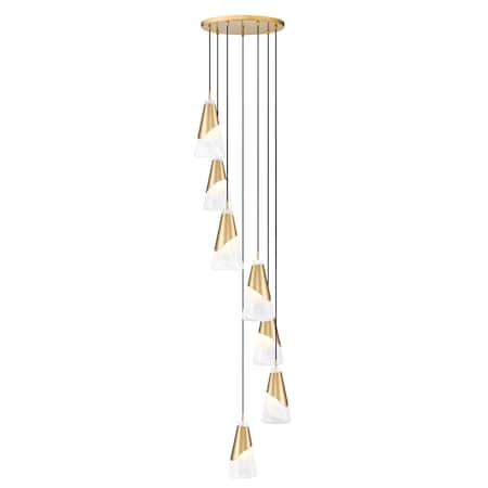 Z-Lite Aimie 7-Light Chandelier, 18 in W x 13 in H, Modern Gold 828P6-7R-MGLD