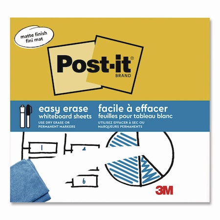 Post-It Easy-Erase Whiteboard Sheets, Plastic Surface, 9.1 x 9.1, White, 2PK FWS-SHEETS-2PK