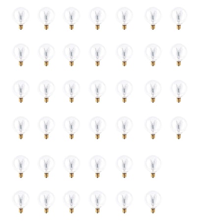 Bulbrite 15W Dimmable Clear G16.5 Incandescent Light Bulbs, Candelabra E12 Base, 2700K, 40PK 861172
