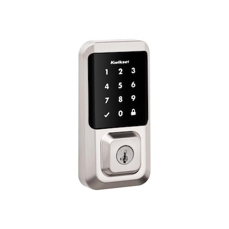 Kwikset HALO Satin Nickel Single-Cylinder Electronic Smart Lock Deadbolt Featuring SmartKey Security, Touchs 939WIFITSCR15SM