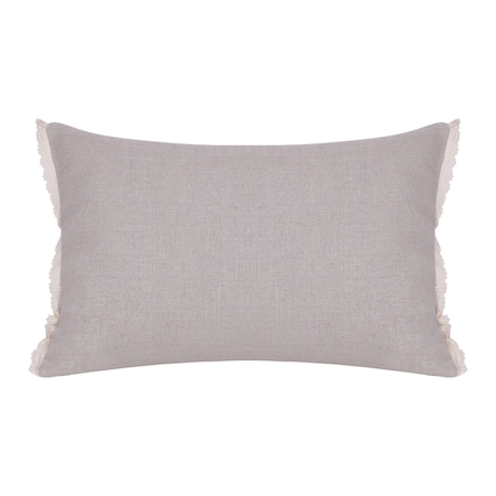 Homeroots Natural and Ivory Throw Pillow with Embroidery 534303