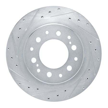 Dynamic Friction Co DFC Brake Rotor - Drilled and Slotted - Silver 631-76163L