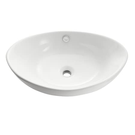 Anzzi Verona Series 23 in. Ceramic Oval Vessel Bathroom Sink Basin in White LS-AZ926