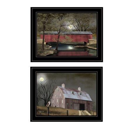 Homeroots Midnight Moon Black Framed Print Wall Art 406643