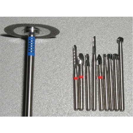 Jorgensen Laboratories Dental Bur w/ Disk Set, Friction Grip, 10PK J0452KBP10